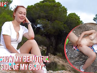 Ersties - Sexy Red Head Takes A Risk By Masturbating Outside free video