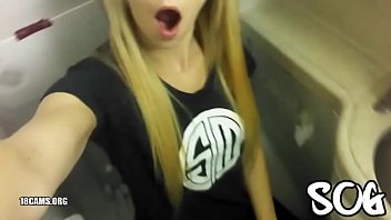 Blonde Public Masturbating Airplane Bathroom Real Amateur free video